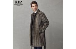 China Customized Logo Printing British Style Houndstooth Woolen Coat for Business Casual supplier