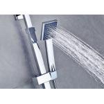 Chrome Temp Control Rainfall Shower Set , Bathroom Shower Systems Water Powered