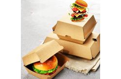 China Eco-friendly custom printed clam shell burger box disposable food grade kraft paper supplier