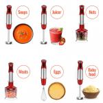 Power Stick Blender 400W Immersion Blender Red With 600ml Mixing Beaker for sale