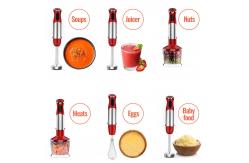 China Power Stick Blender 400W Immersion Blender Red With 600ml Mixing Beaker supplier