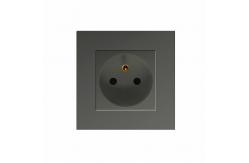 China French Electrical Power Socket 86x86mm Metal Panel For Office Building supplier