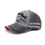 Extremely Durable 5 Panel Blue Jean Hat , Grey / Black Denim Baseball Hat
