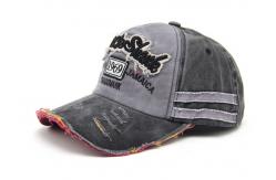 China Extremely Durable 5 Panel Blue Jean Hat , Grey / Black Denim Baseball Hat supplier