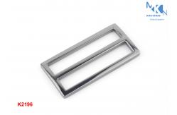 China Curved Double Loop Metal Slide Buckle 50mm Inner Size Polished Rustproof supplier