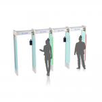 High Accuracy Walk Through Metal Detector Human Body Temperature Measurement Scanner