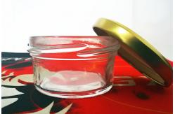 China High Transparent Glass Caviar Jar With Metal Lid supplier