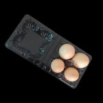 4 Cell Clip Button Plastic Blister Packaging Clear Plastic Egg Cartons Halogen Free for sale