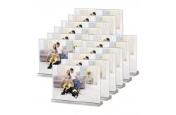 China Hospitals Odorless Tabletop Photo Frames T Shape Clear Acrylic Sign Holder supplier