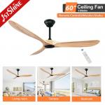 OEM Remote Control Bldc Solid Wood Ceiling Fan With LED Lighting