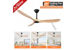 China OEM Remote Control Bldc Solid Wood Ceiling Fan With LED Lighting supplier