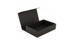 China Matt Black Foldable Carton Box , Custom Rigid Paper Box 160mm Length With Magnet supplier