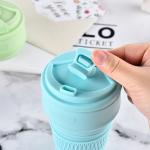 5.5*13cm 12oz Drinkware Bottle Collapsible Silicone Coffee Cup Gift Customization