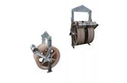 China Large Diameter Stringing Power Block Cable Pulley Block With Grounding Roller supplier