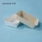 Rectangle Biodegradable Disposable Bowls Bamboo Pulp Paper Food Container