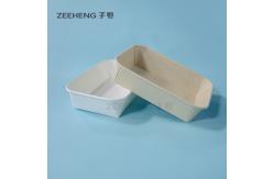 China Rectangle Biodegradable Disposable Bowls Bamboo Pulp Paper Food Container supplier