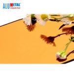 1220 X 2440mm Golden B1 Aluminium Composite Mirror Sheet 0.5 Mm Thick HDPE Core for sale