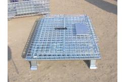China Collapsible Metal Mesh Containers Mobile Wire Mesh Stillage Wheels Optional 800*600*640mm supplier