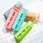 18.5oz Shatterproof Glass Travel Bottle , Borosilicate Water Bottle With Straw