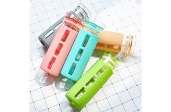 China 18.5oz Shatterproof Glass Travel Bottle , Borosilicate Water Bottle With Straw supplier