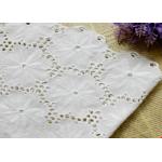 Swiss Voile 100% Cotton Lace Fabric , Embroidery Guipure Lace Fabric For Lady Dress for sale
