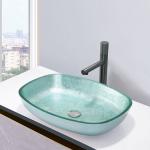 Foil Silver Tempered Bath Wash Basins Glass Bowl Melon Shape Table Top Solid for sale