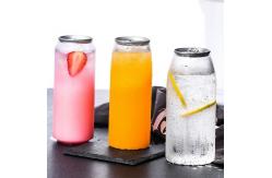 China 400ml Pet Square Shape Plastic Beverage Bottles Juice With Cap Food Grade Paper supplier