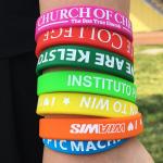 Segmented Style Printed Silicone Wristbands 25cm Length