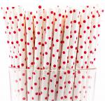 Biodegradable Bulk Polka Dot Paper Straws For Decorations And Celebration for sale