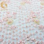 Multiple Colors Tulle 3D Floral Lace Fabric Nylon Embroidery Lace Fabric for sale