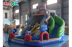 China Inflatable Bouncy Slides Custom Backyard Robot Themed Inflatable Water Slide With Pool supplier