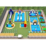 Adults Giant Water Toys / Outdoor Inflatable Water Park With Slide Hand Painting for sale