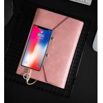 Folding Reusable Notepad With Power Bank , Multiscene Phone Charging Notebook