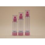 Pink And Clear Color Airless Treatment Pump Bottle 80ml 100ml 120ml With Over Cap for sale