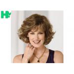 Black Women 180% Density Short Synthetic Wigs Wind With Blonde Curly Hair for sale
