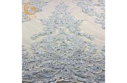China MDX Embroidered Mesh Lace Fabric Sequins Water Soluble By The Yard supplier