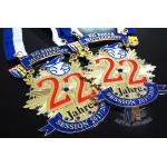 Runing Race Sports Enamel Medals Cut Out Effect Sublimated Ribbon Both Size for sale