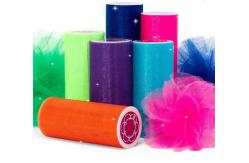China Shine Glitter Nylon Tulle Fabric Roll Customizable Tulle Rolls supplier