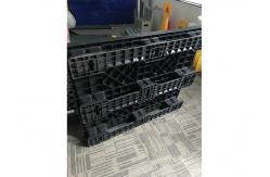 China Black Stackable Plastic Pallets 48x40 HDPE Material Excellent Moisture Resistant supplier