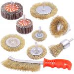 Brass Coated Wire Wheel Brush 9pcs Brass Plating Filament for sale