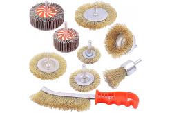 China Brass Coated Wire Wheel Brush 9pcs Brass Plating Filament supplier