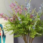 Artificial Salvia Grass Small Wild Flower Silk Sage With Flowers for Bridal Bouquet Filler Wedding Indoor Decoration Plants for sale