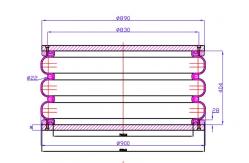 China W01-M58-6971 Triple Convolution Firestone Air Spring For Bellows Jig supplier