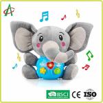 23.9cm Cuddle Stuffed Animals , OEM Talking Elephant Plush Toy With Music for sale