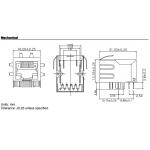 J1B1211CCD RJ45 Ethernet Connector MODULE WITH 10/100 BASE-TX