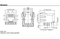China J1B1211CCD RJ45 Ethernet Connector MODULE WITH 10/100 BASE-TX supplier