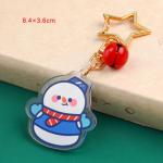 Christmas Festival Snowman Keychain with Metal Ring Attachment and 2mm Thickness for sale
