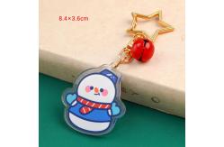 China Christmas Festival Snowman Keychain with Metal Ring Attachment and 2mm Thickness supplier