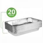 Heavy Duty Shallow Disposable Aluminum Foil Food Containers Oblong Foil Pan With  Lid for sale