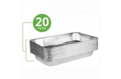 China Heavy Duty Shallow Disposable Aluminum Foil Food Containers Oblong Foil Pan With  Lid supplier